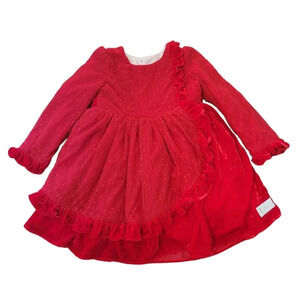 Calluna 100% Silk Velvet Tie-back Cotton Lined Holiday Valentine's Dress Size 5